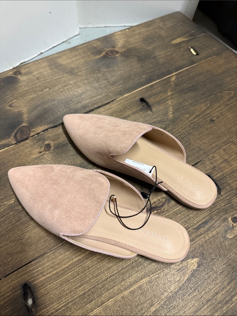 Blush Pink Pointed-Toe Slip-On Mules